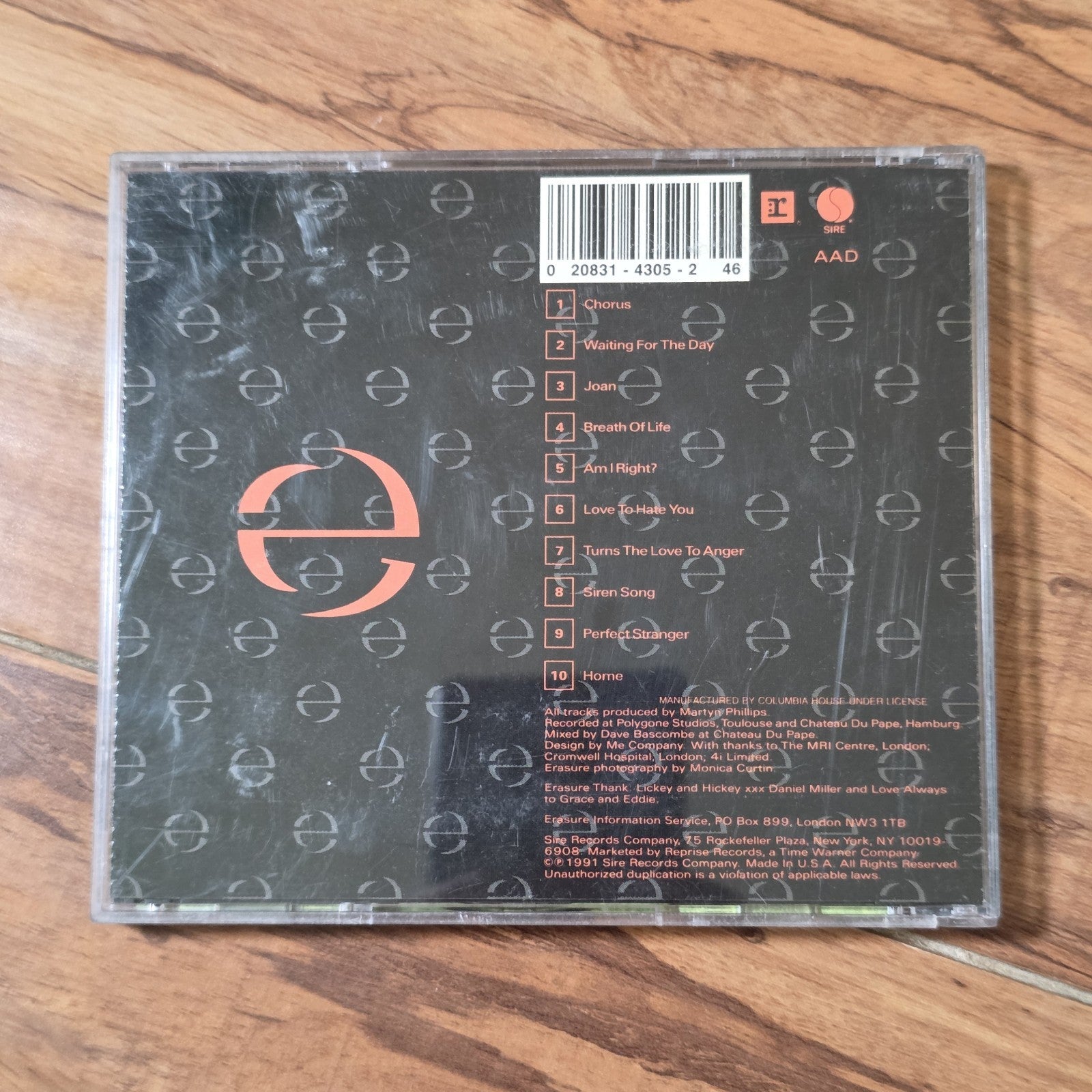 Erasure - Chorus CD Album 1991 Synthpop Electronic New Wave