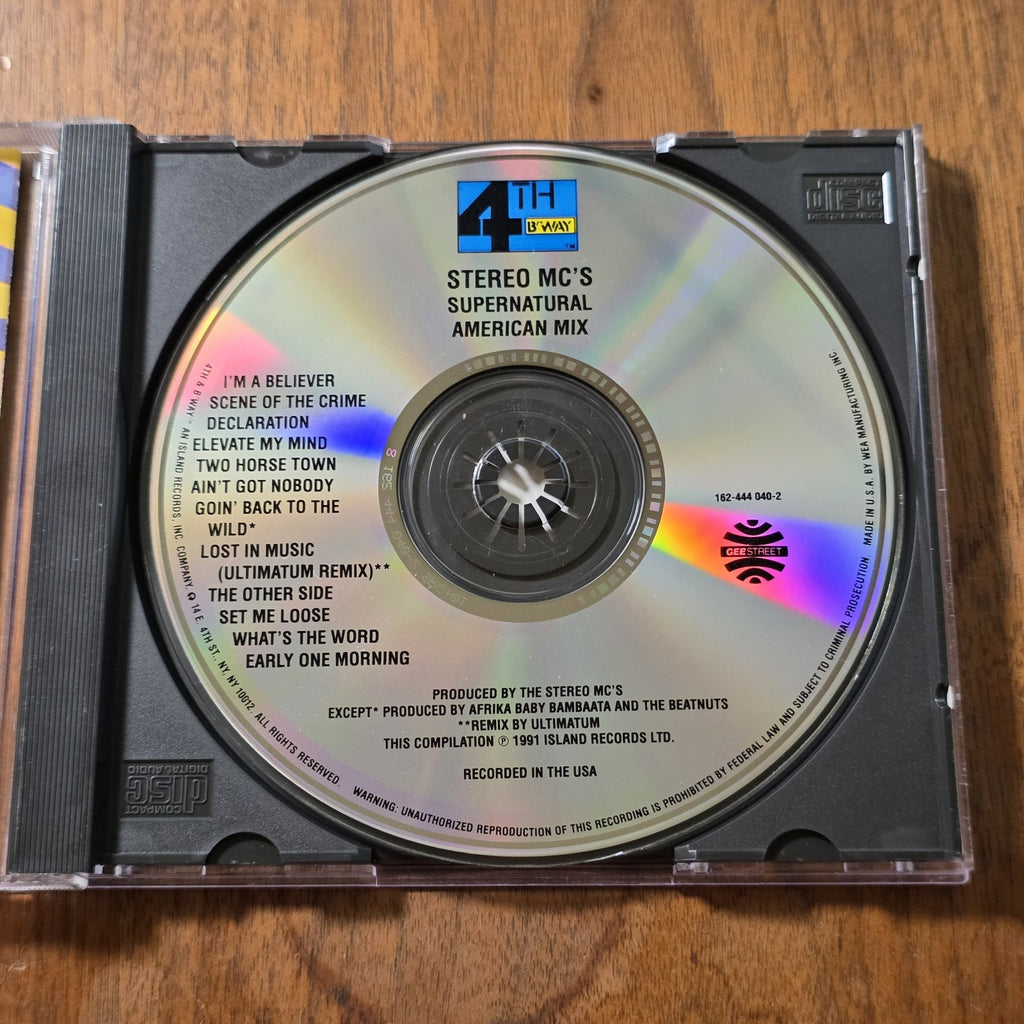 Stereo MC's - Supernatural CD Single 1991 Hip Hop 4th & B'way