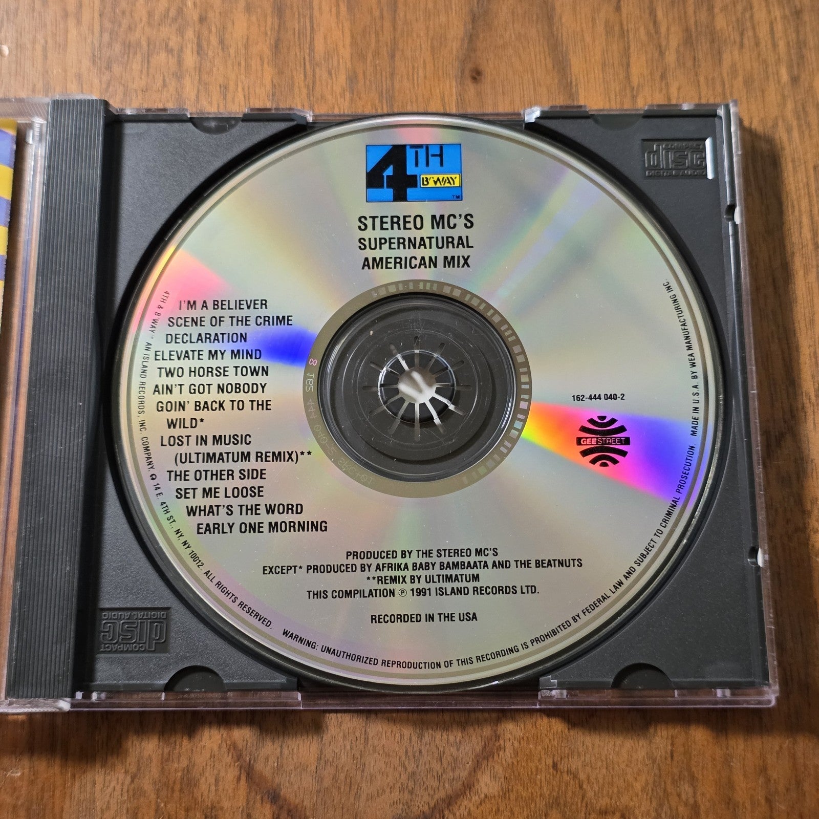 Stereo MC's - Supernatural CD Single 1991 Hip Hop 4th & B'way