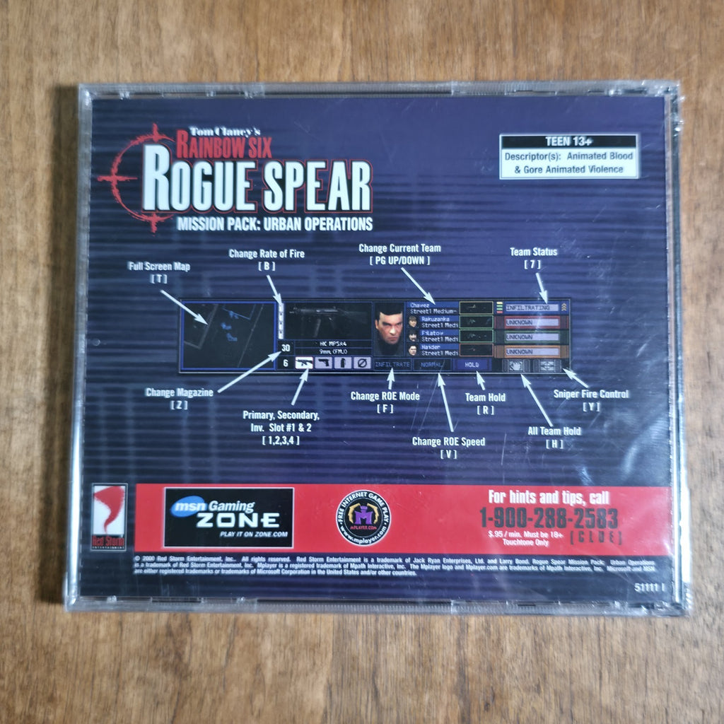 Tom Clancy's Rainbow Six Rogue Spear PC 2000 Shooter CD-ROM New Sealed HTF