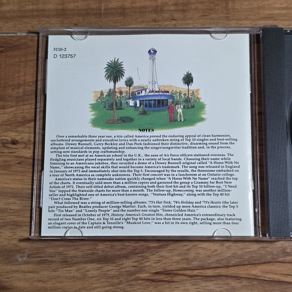 America - History: America's Greatest Hits CD Compilation 1975 Folk Rock