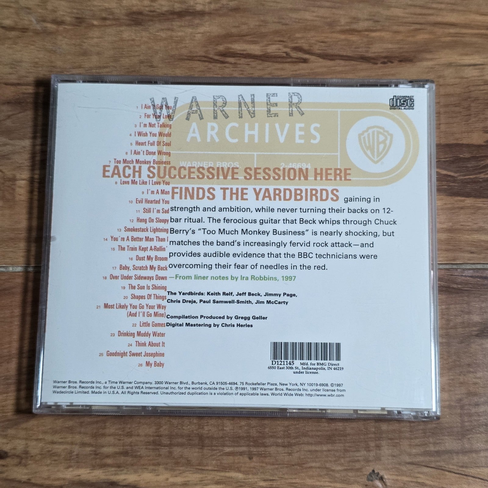 Yardbirds - BBC Sessions CD Live Album 1997 Blues Rock Warner Archives