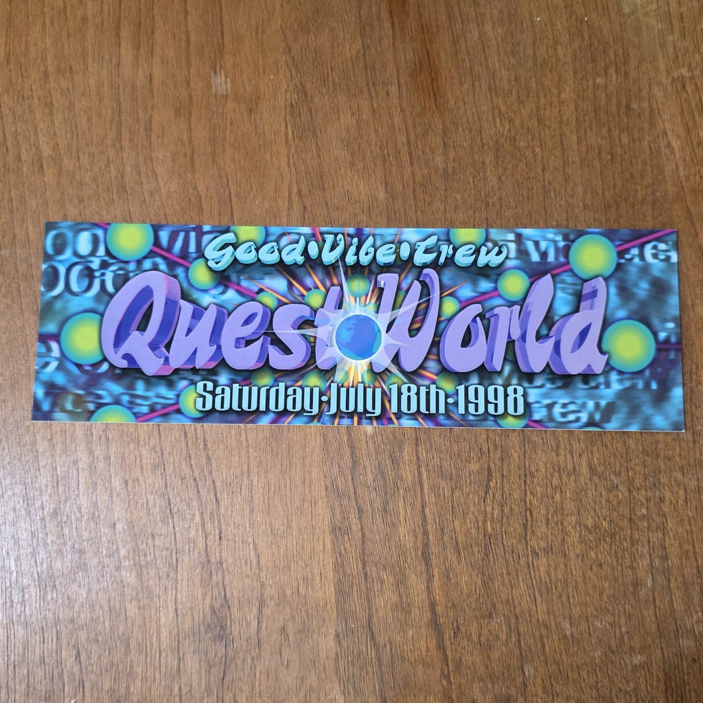 Quest World 1998 Rave Flyer Los Angeles Hollywood Adam Beyer Luke Slater EDM
