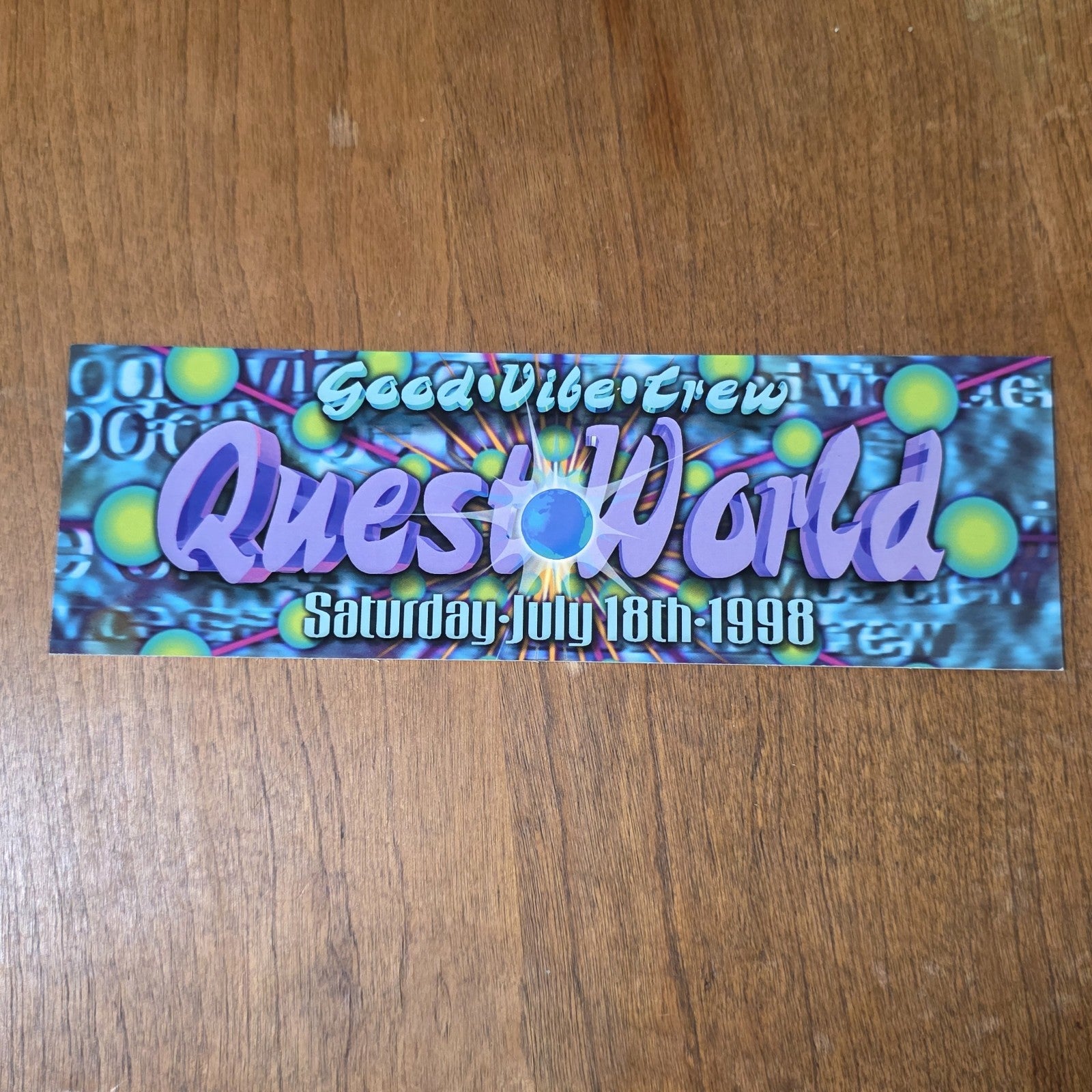 Quest World 1998 Rave Flyer Los Angeles Hollywood Adam Beyer Luke Slater EDM