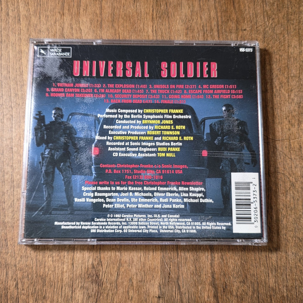 Universal Soldier - Original Motion Picture CD Movie Soundtrack 1992 Sci-Fi HTF