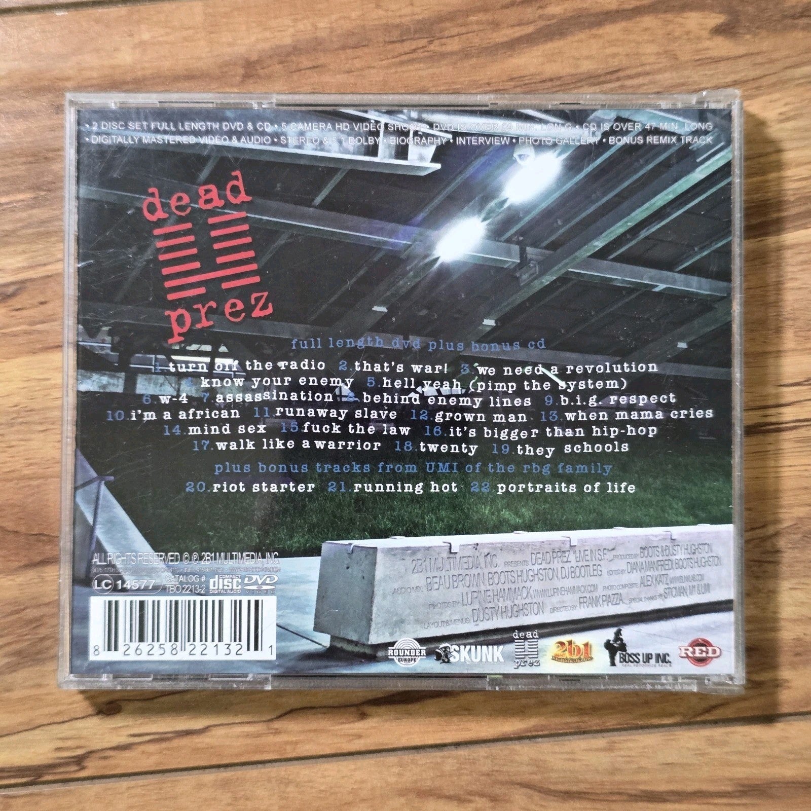 Dead Prez - Live in San Francisco CD DVD Live Album 2008 Hip Hop HTF