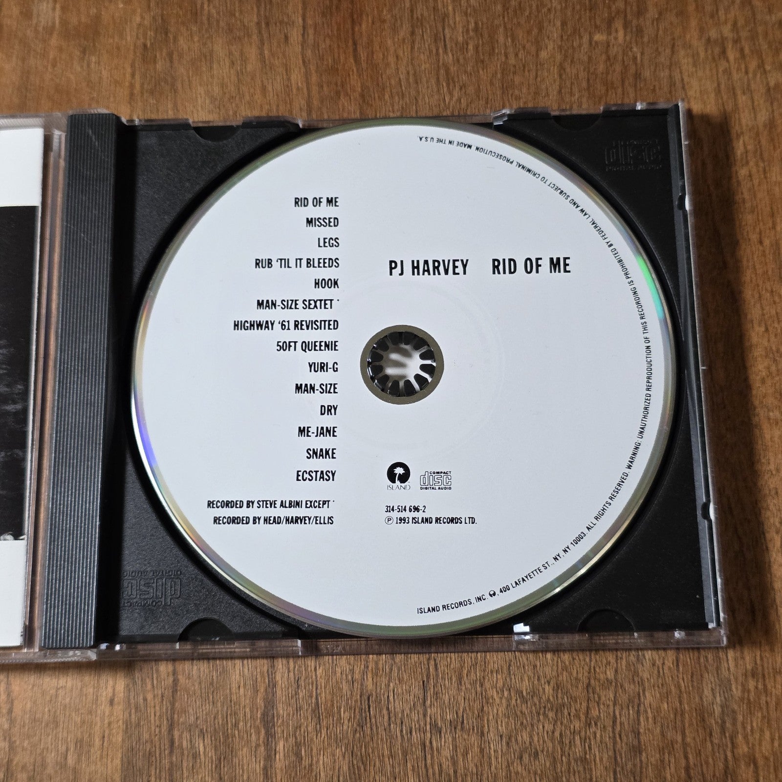 PJ Harvey - Rid of Me CD Album 1993 Alternative Rock Island Records