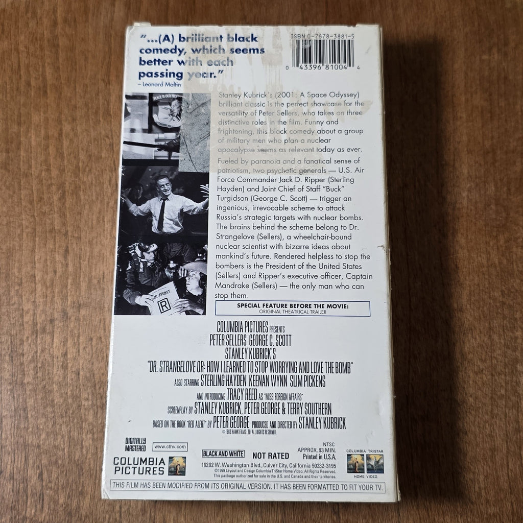 Dr. Strangelove VHS 1964 Comedy Sci-Fi Stanley Kubrick