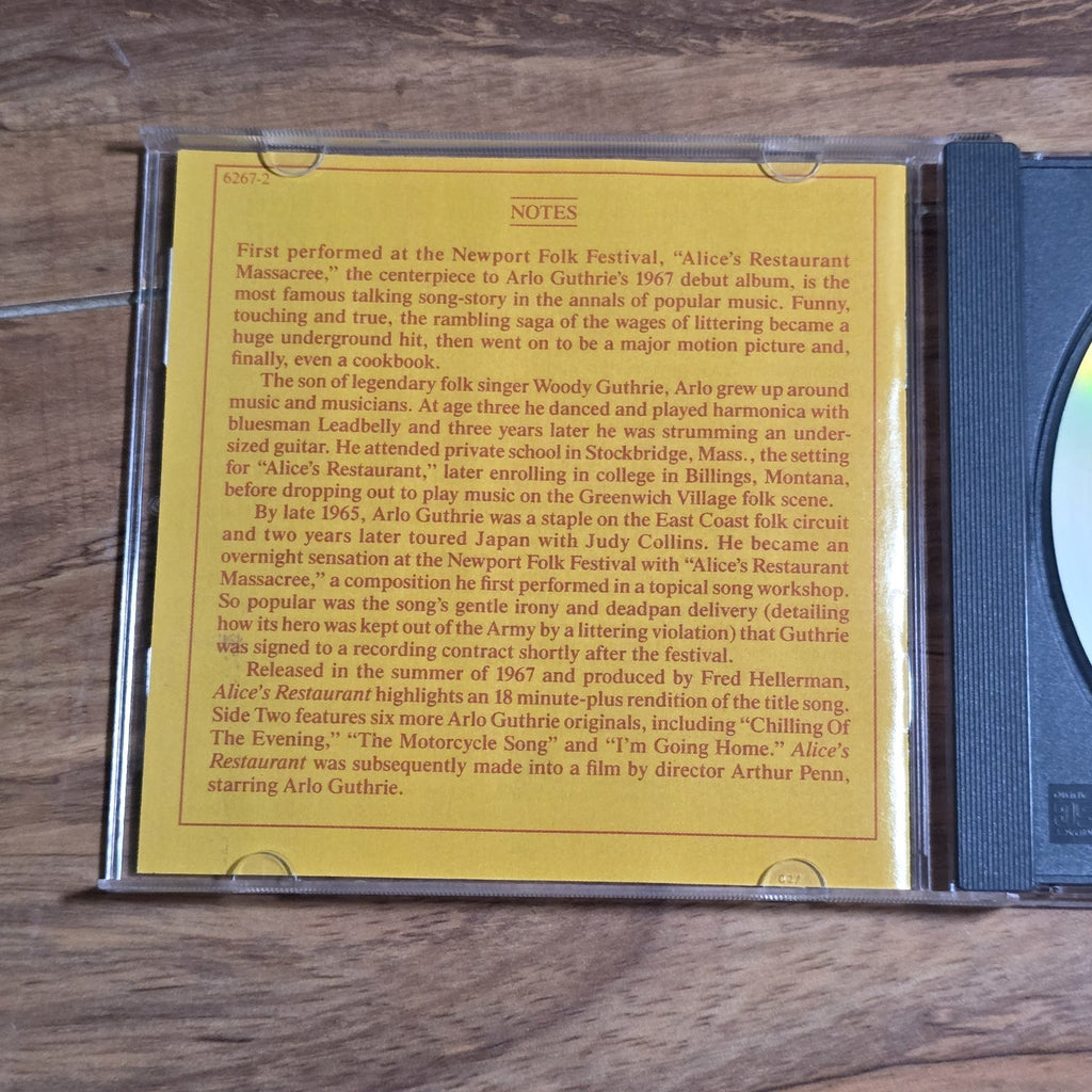 Arlo Guthrie - Alice's Restaurant CD Album 1967 Folk Rock Reprise