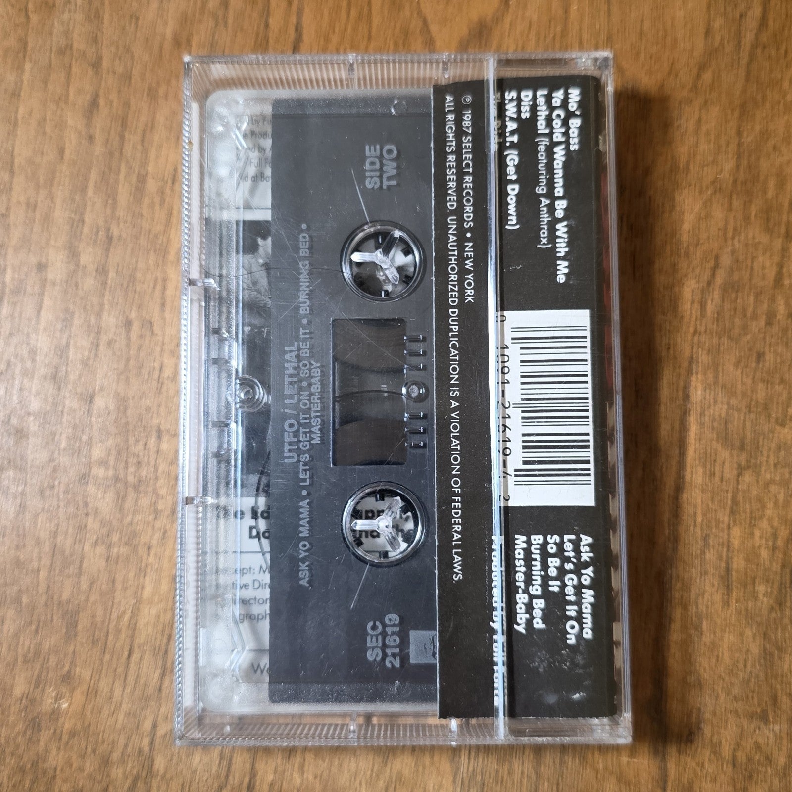 U.T.F.O. - Lethal Album 1987 Hip Hop Cassette Select Records