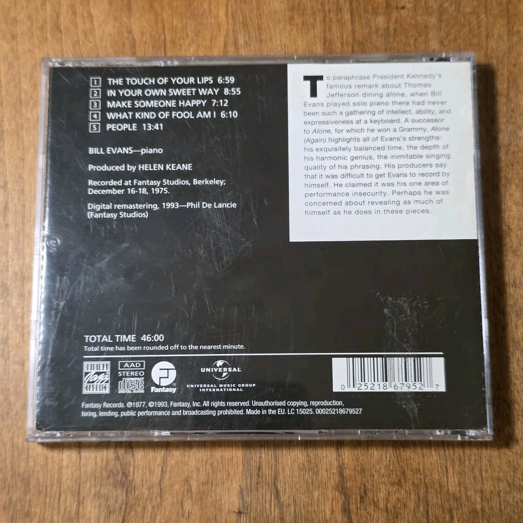 Bill Evans - Alone CD Album 1993 Jazz HTF