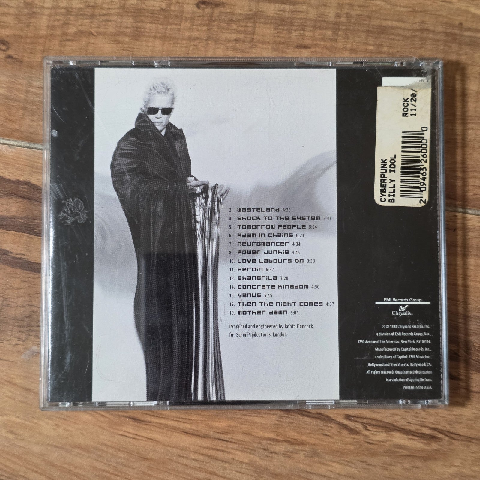 Billy Idol - Cyberpunk CD 1993 Chrysalis Records 90s Industrial Rock Rare HTF