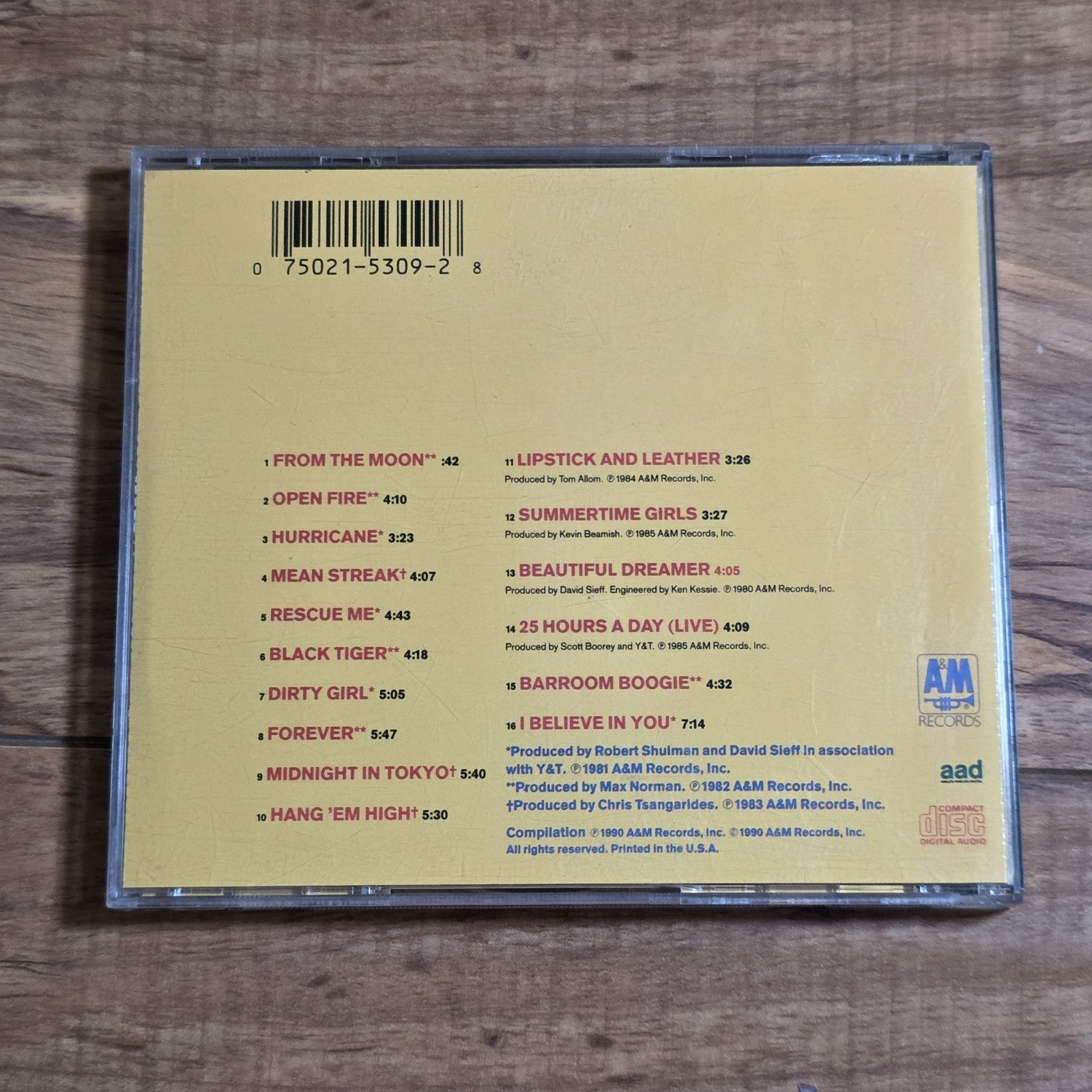 Y&T - Best Of 1981-1985 CD Compilation 1990 Hard Rock Heavy Metal