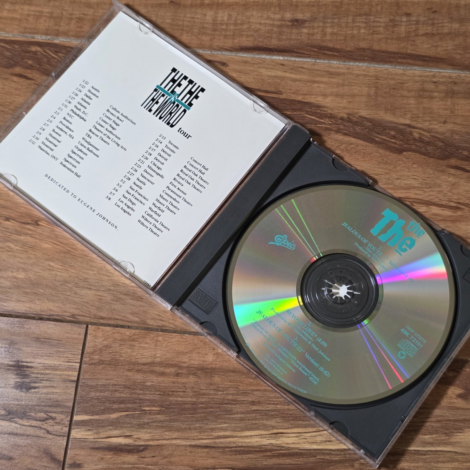 The The - Jealous Of Youth CD Single 1990 Promo Epic Records Alternative Rock