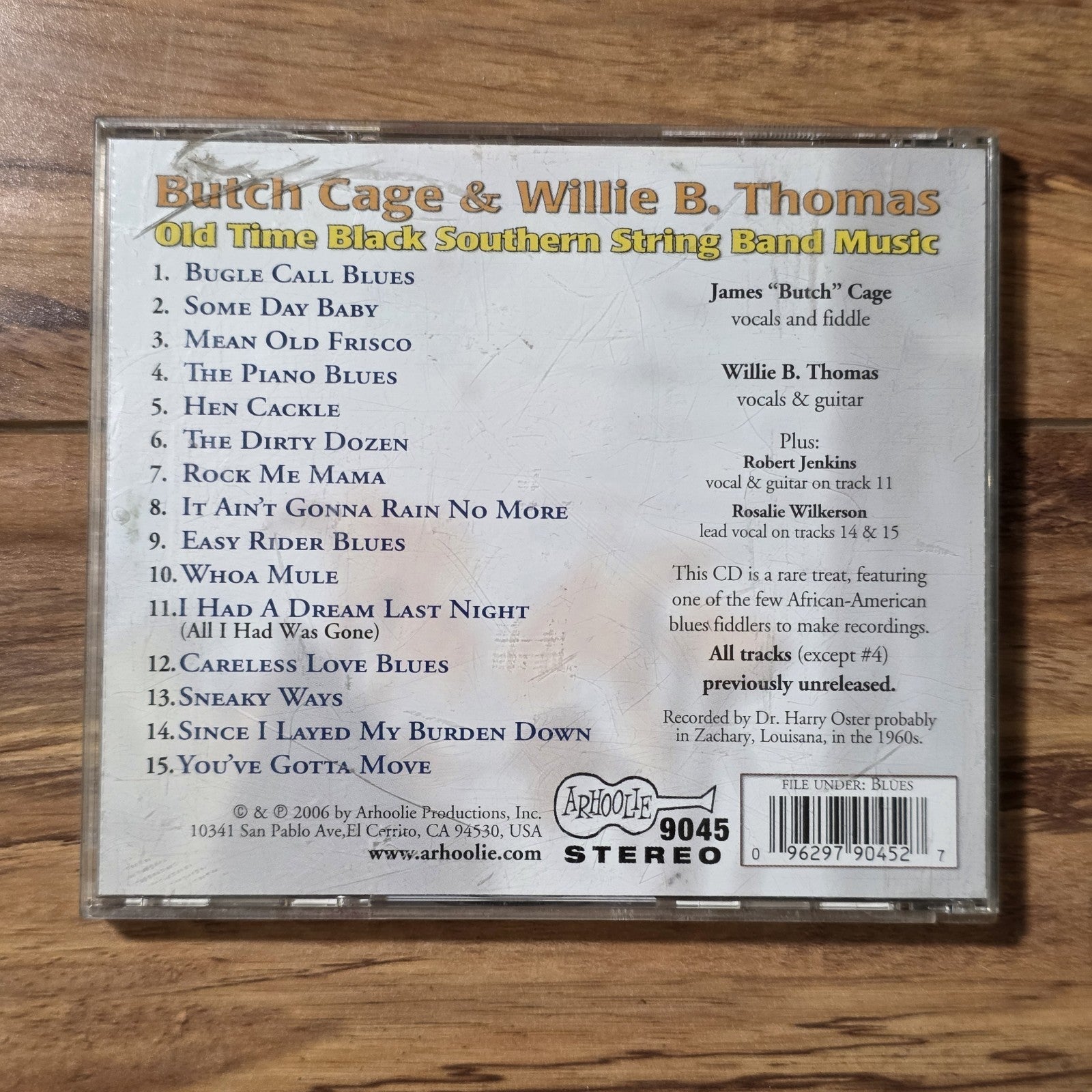 Butch Cage & Willie B. Thomas - Old Time Black Southern String Band CD Rare HTF
