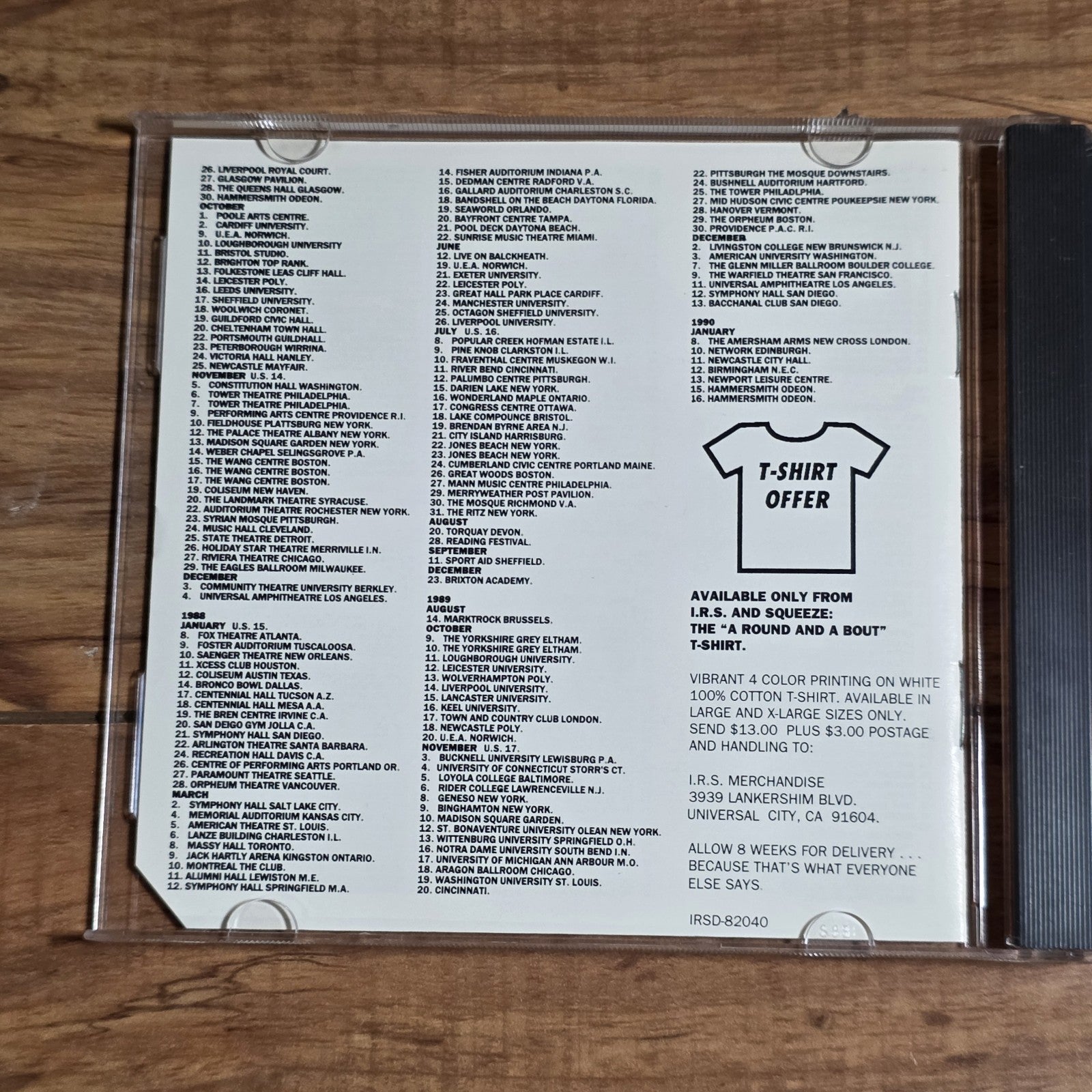 Squeeze - A Round And A Bout CD Live Album 1990 New Wave