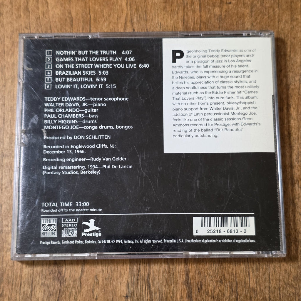 Teddy Edwards - Nothin' but the Truth CD Album 1994 Jazz Rare HTF