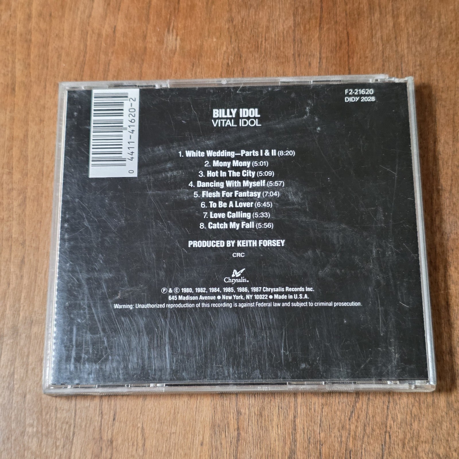 Billy Idol - Vital Idol CD Compilation 1987 Rock