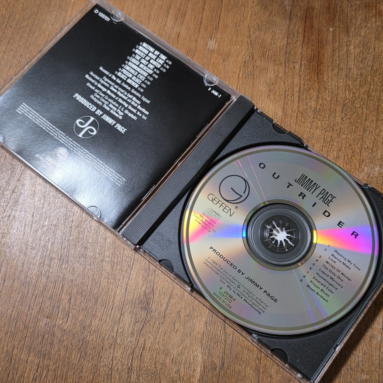Jimmy Page - Outrider CD 1988 Geffen Records Led Zeppelin Guitarist Hard Rock
