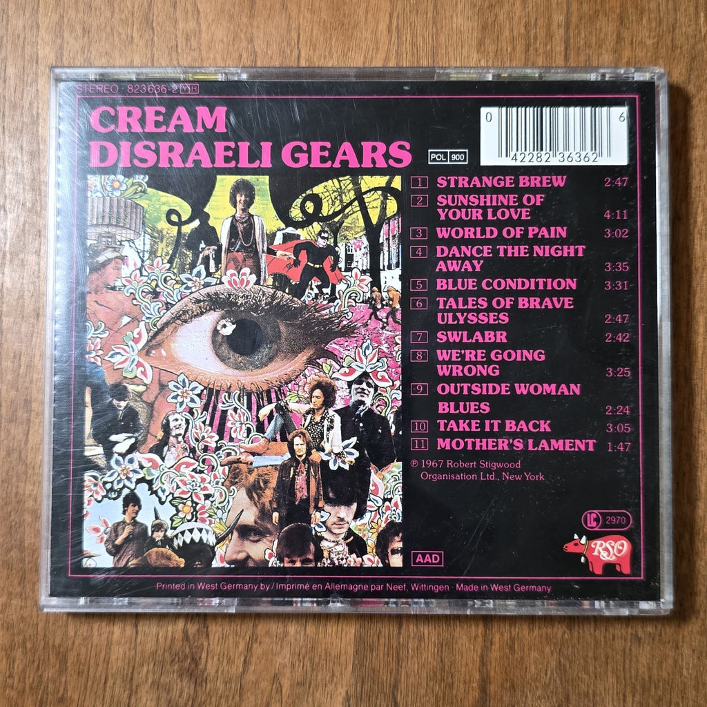 Cream - Disraeli Gears CD Album 1986 Classic Rock West Germany Pressing HTF