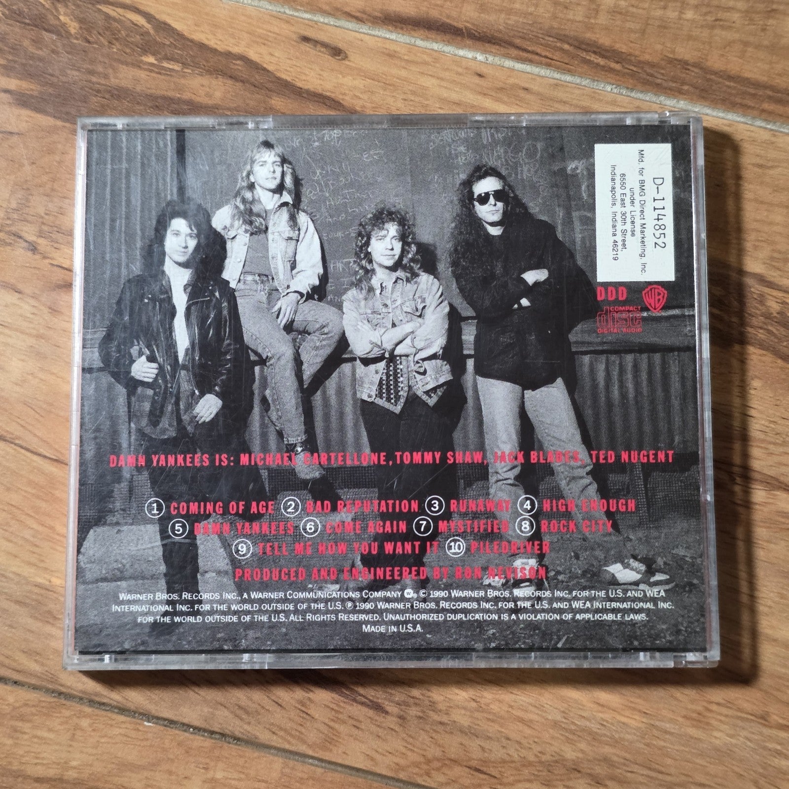 Damn Yankees - Self-Titled CD 1990 Warner Bros Ted Nugent Hard Rock