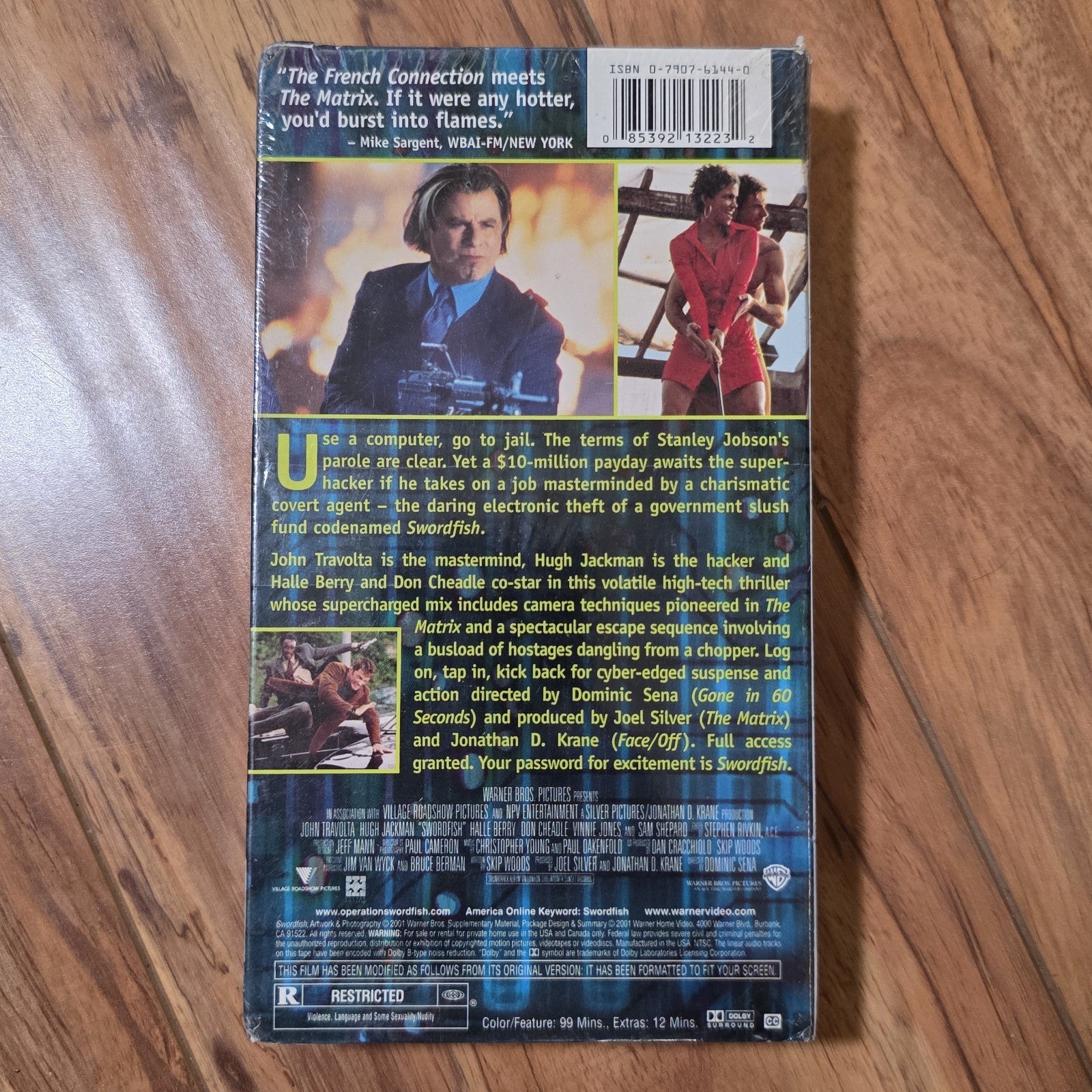 Swordfish 2001 VHS Action Thriller Hugh Jackman John Travolt New Sealed