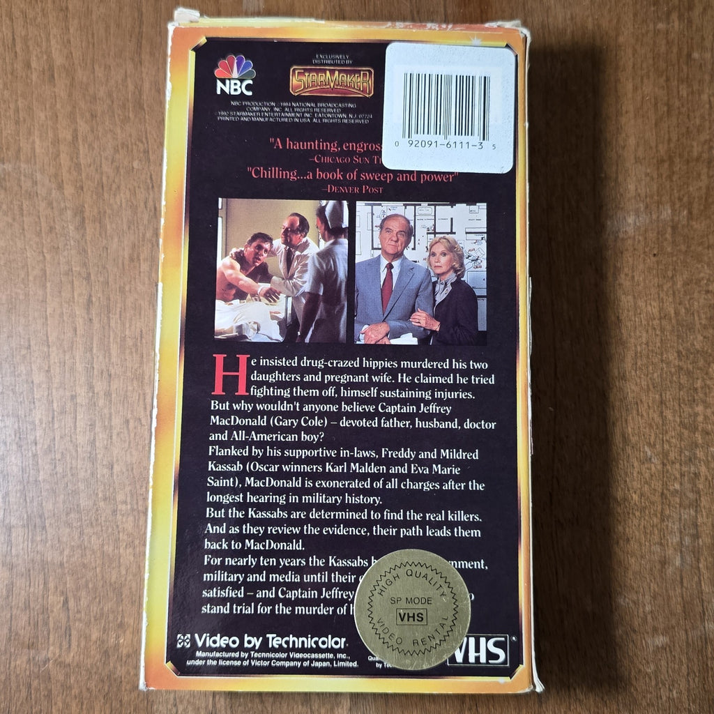 Fatal Vision 1984 VHS David Greene Crime Drama 1987 Karl Malden Eva Marie Saint