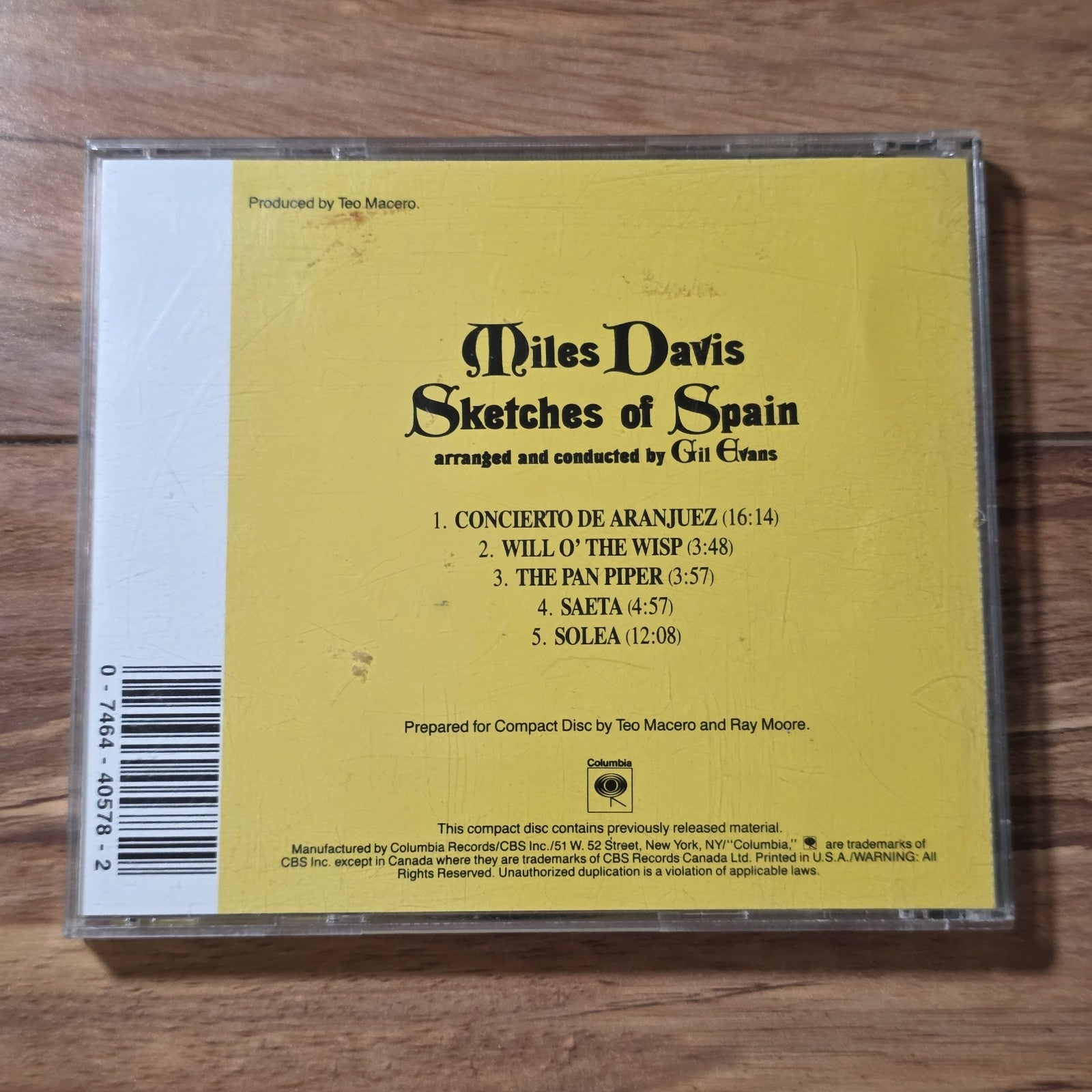 Miles Davis - Sketches of Spain CD Album 1959 Jazz