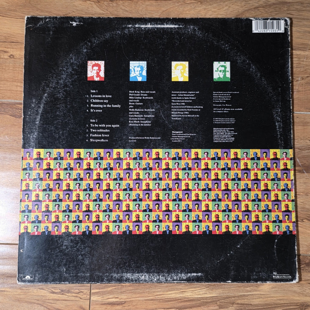 Level 42 - Running In The Family Album 1987 Pop Rock Vinyl LP 12" VG / VG+