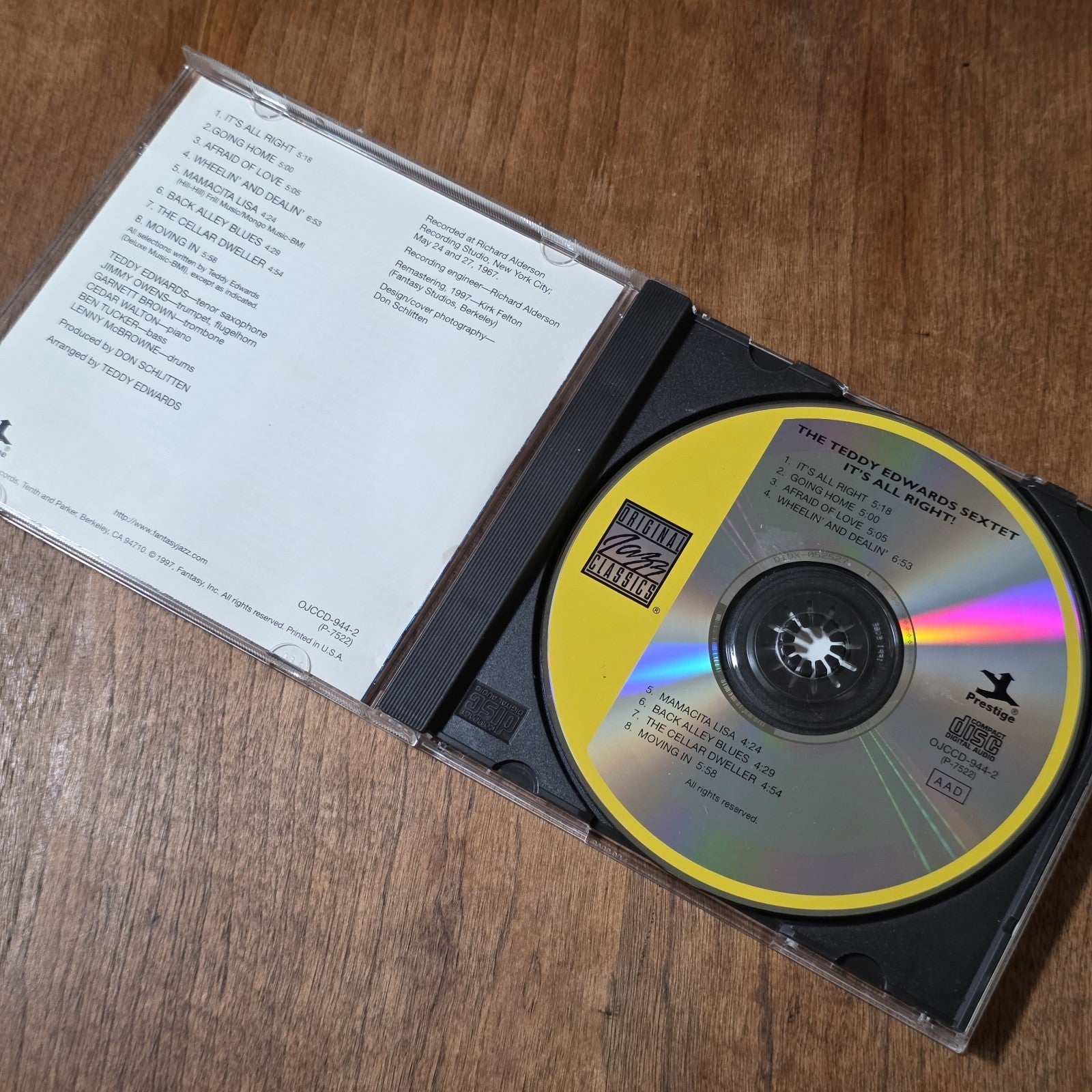 Teddy Edwards - It's All Right CD Album 1997 Jazz Rare HTF