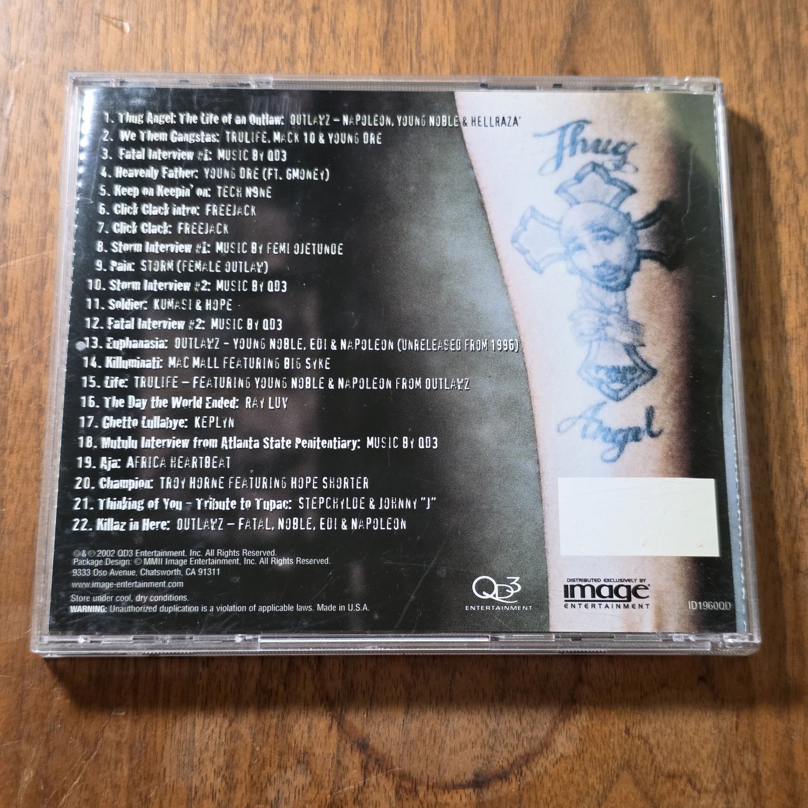 Thug Angel The Life Of An Outlaw CD Soundtrack 2002 Hip Hop