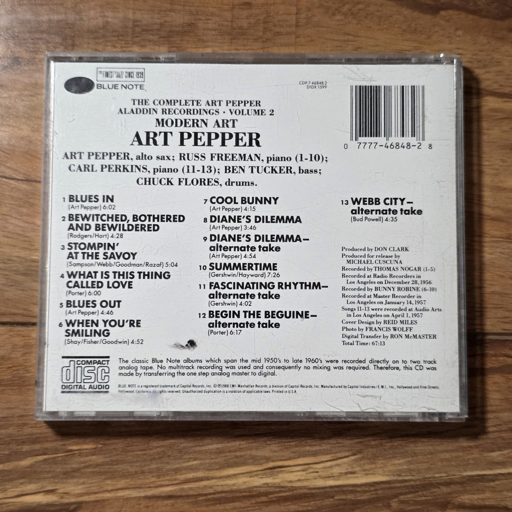 Art Pepper Quartet - Modern Art CD Album 2000 Jazz