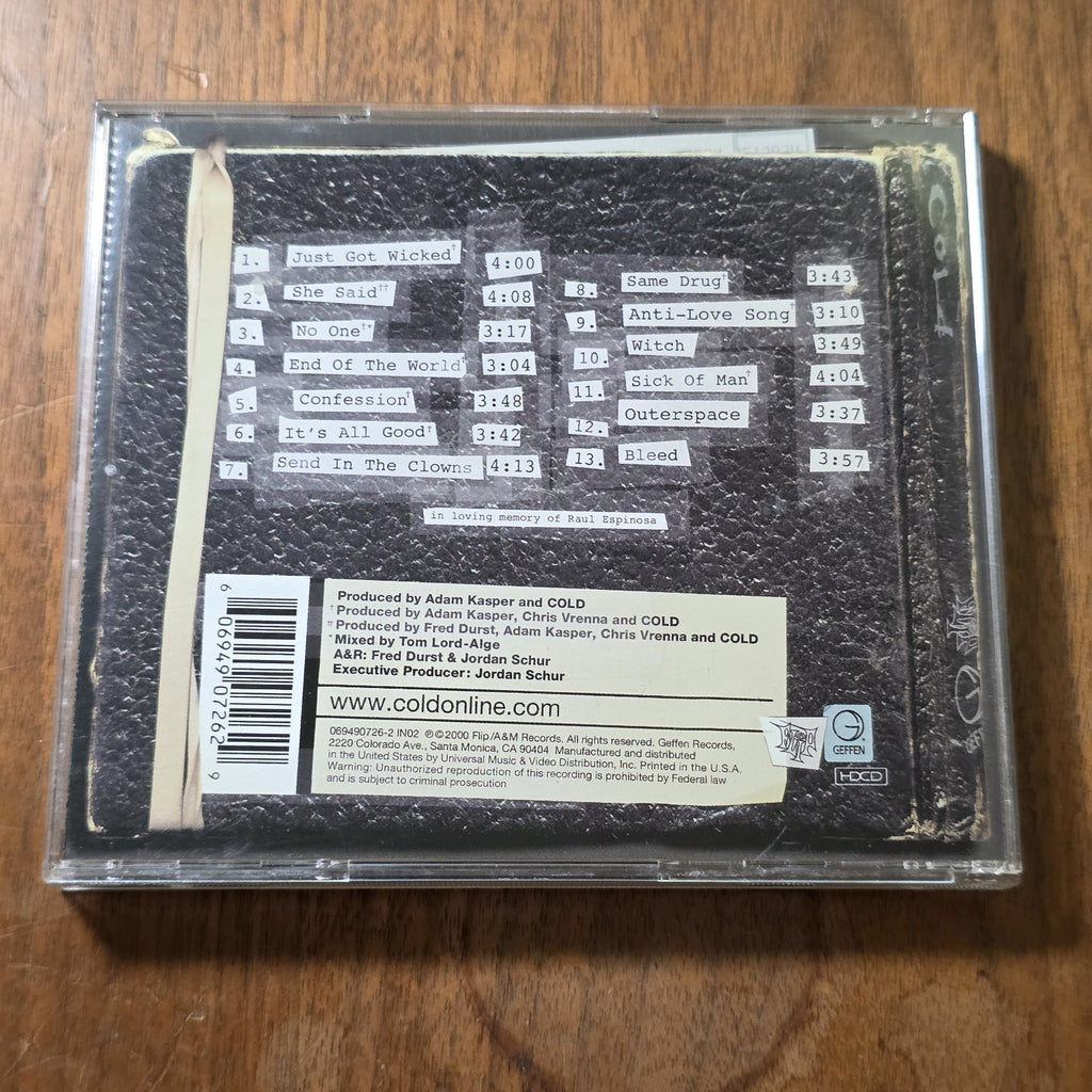 Cold - 13 Ways to Bleed on Stage CD Album 2000 Nu Metal