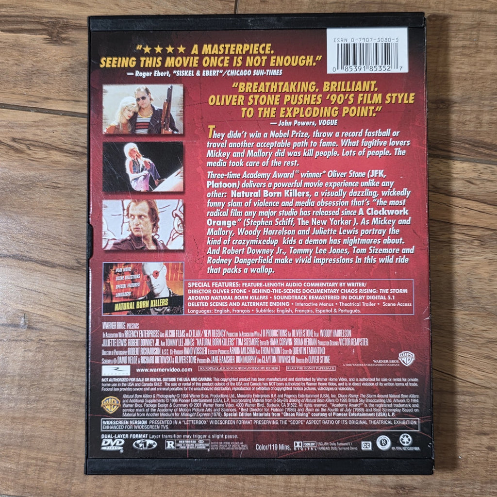 Natural Born Killers 1994 DVD Oliver Stone Collection Woody Harrelson Crime