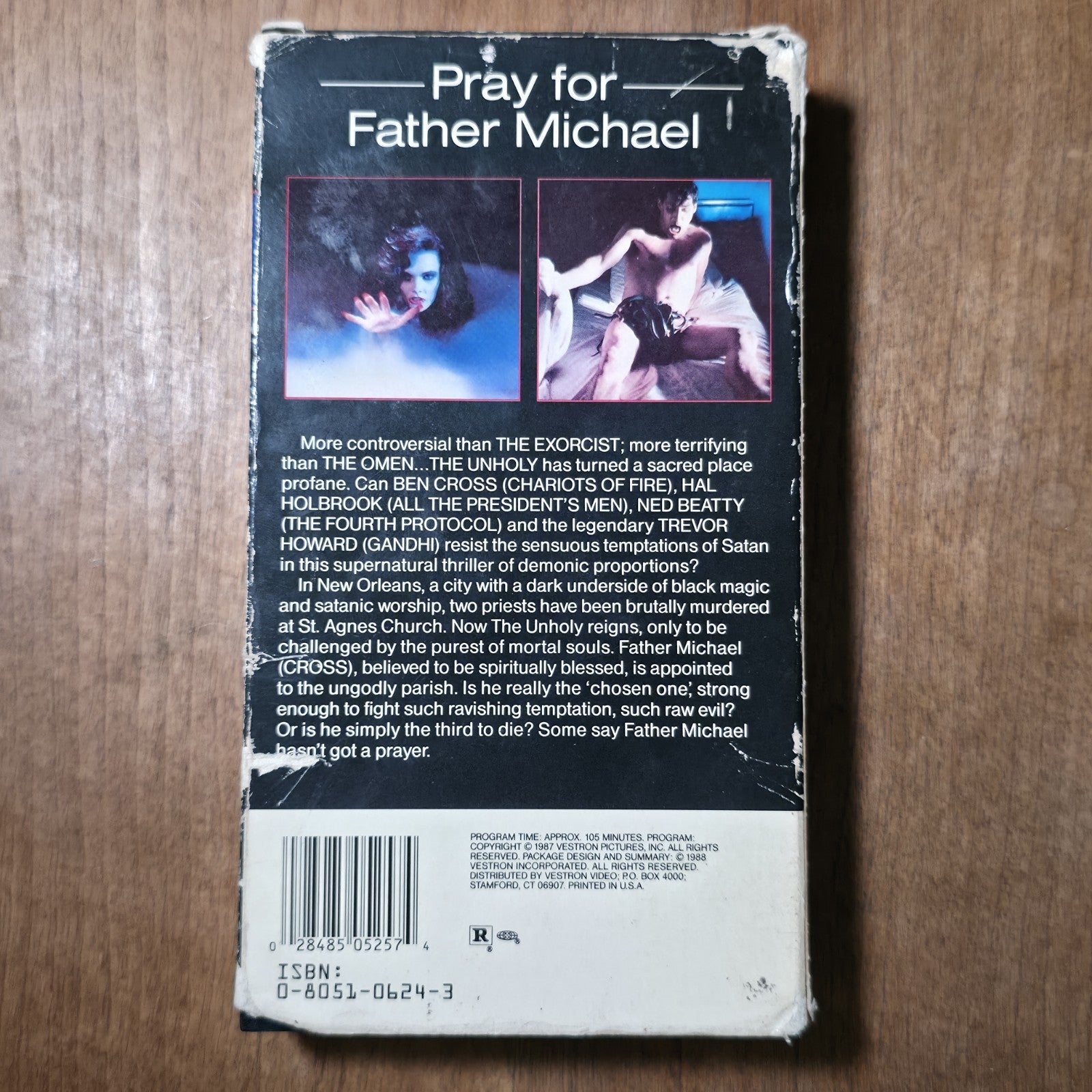 The Unholy VHS 1988 Horror Vestron Video Ben Cross Hal Holbrook Ned Beatty