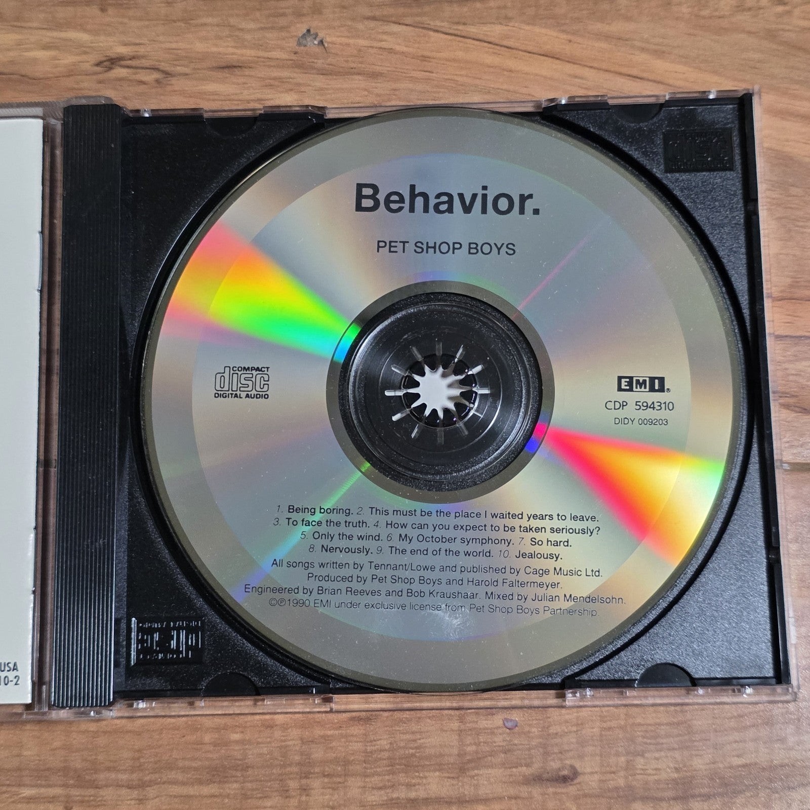 Pet Shop Boys - Behaviour CD Album 1990 Synth-Pop Synthpop