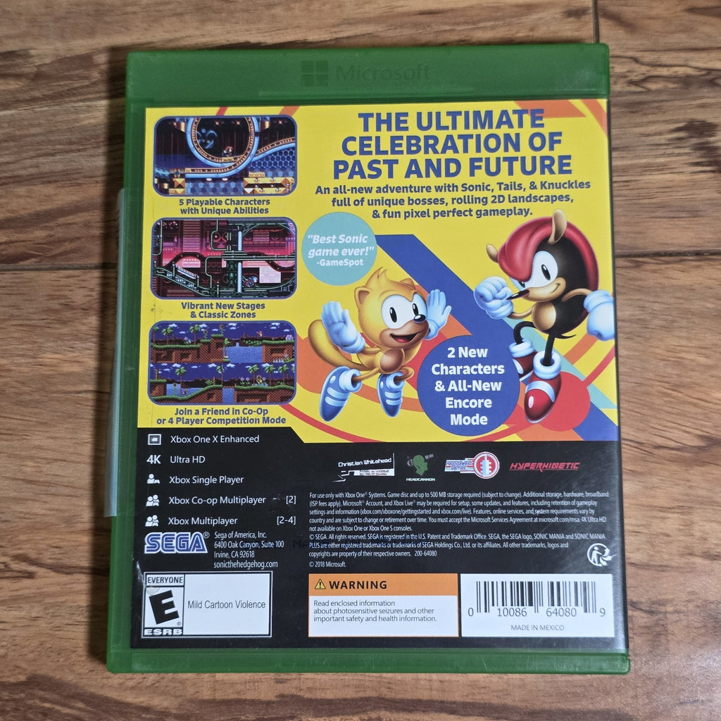 Sonic Mania Plus Xbox One 2018 Platformer CIB