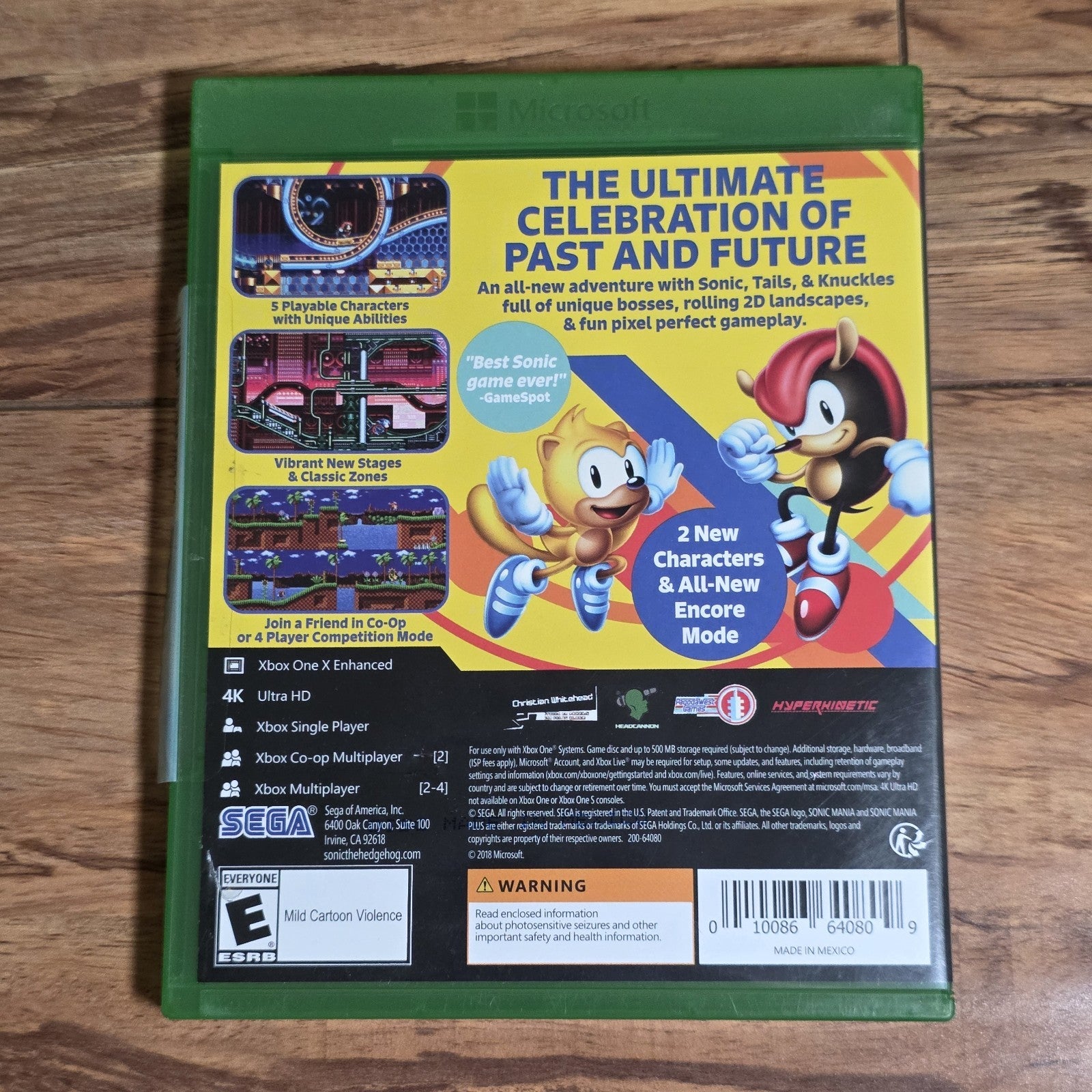 Sonic Mania Plus Xbox One 2018 Platformer CIB