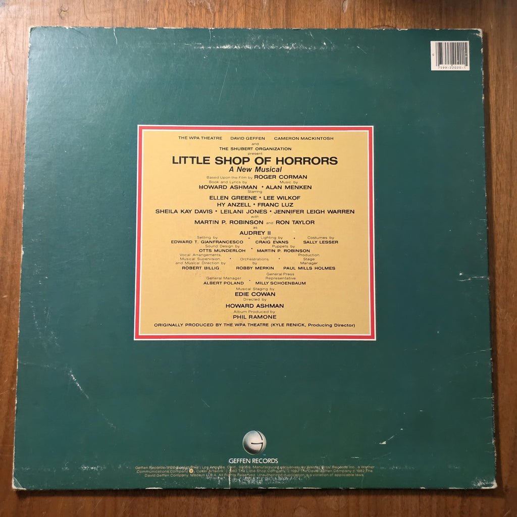 Little Shop Of Horrors Original Cast Vinyl LP 1982 Soundtrack Rare HTF