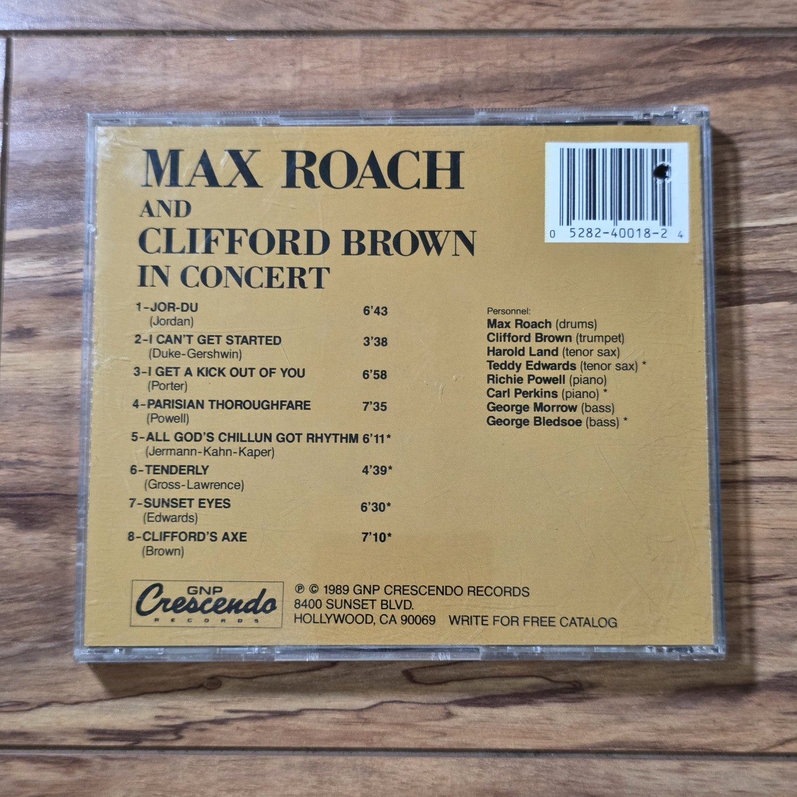 Max Roach - In Concert CD Live Album 1992 Jazz Rare HTF