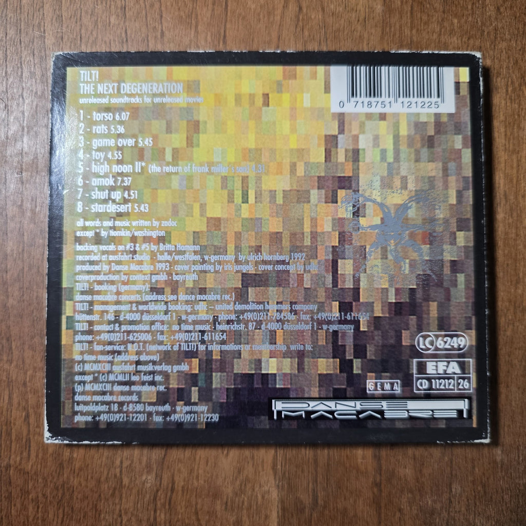 Tilt! - The Next Degeneration CD 1993 Industrial German Danse Macabre Rare HTF