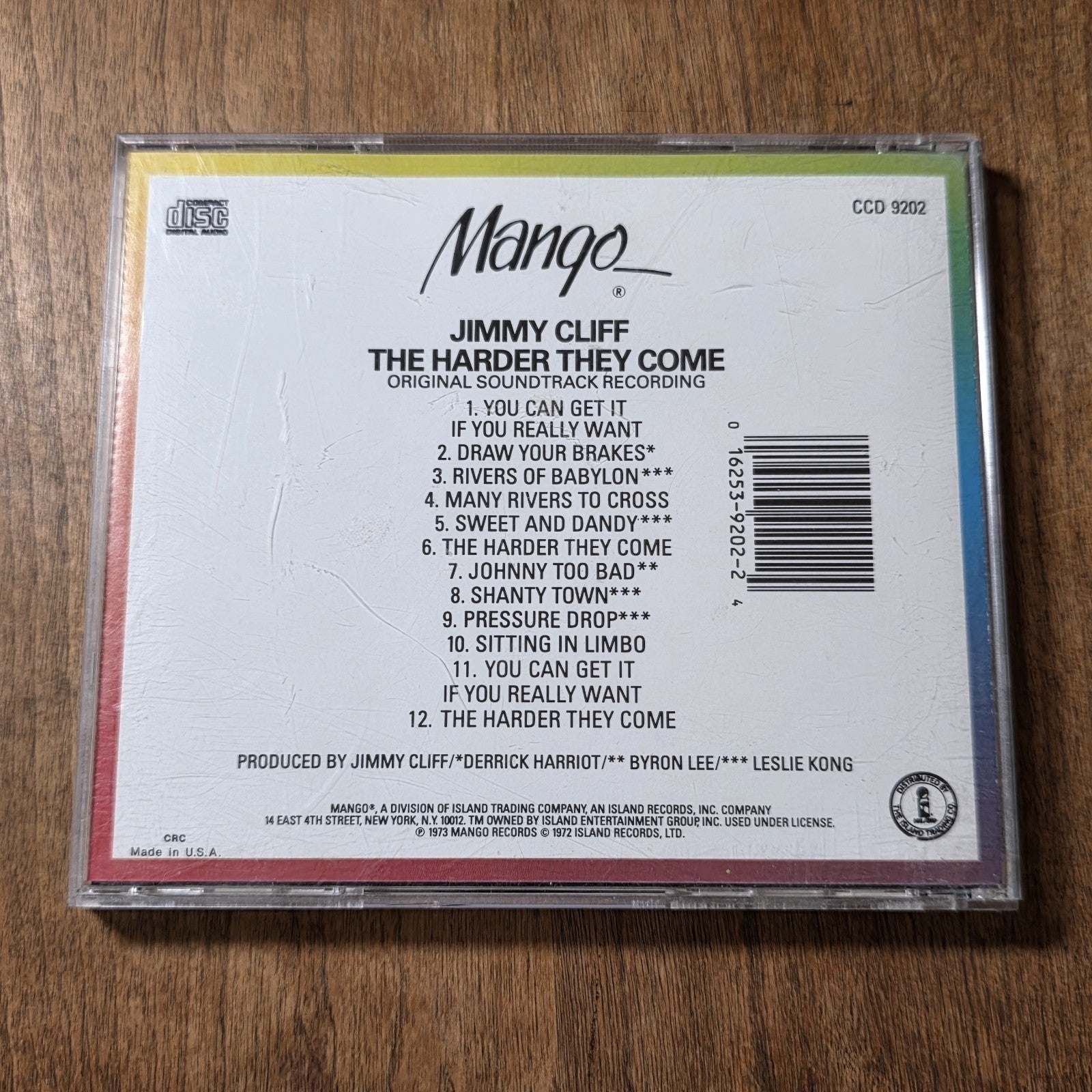 Jimmy Cliff The Harder They Come Soundtrack CD Reggae Original Motion Picture