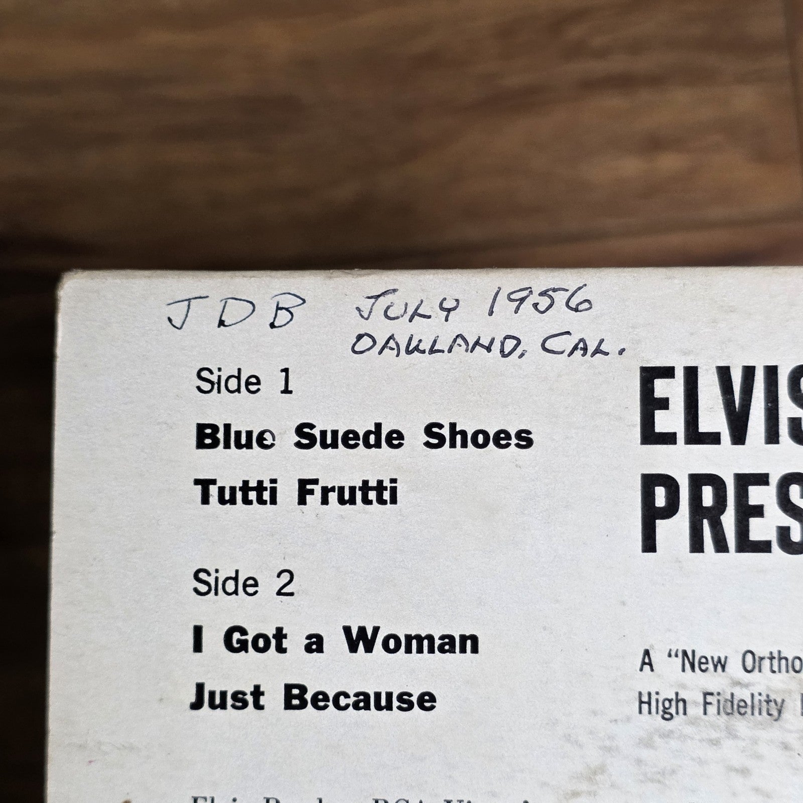 Elvis Presley - Elvis Presley Vinyl EPA-747 7" 45RPM 1956 Rockabilly VG Rare HTF