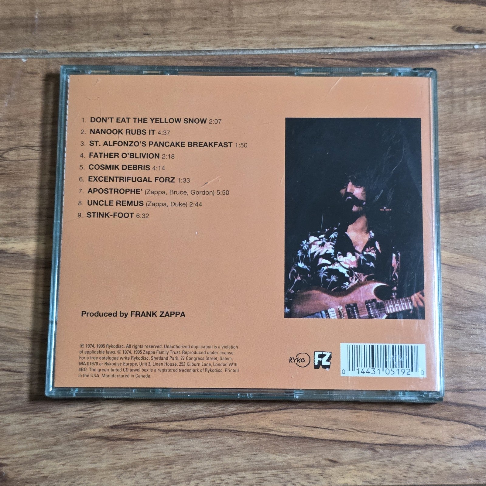 Frank Zappa - Apostrophe (') CD Album 1974 Avant-Garde Rock Rykodisc