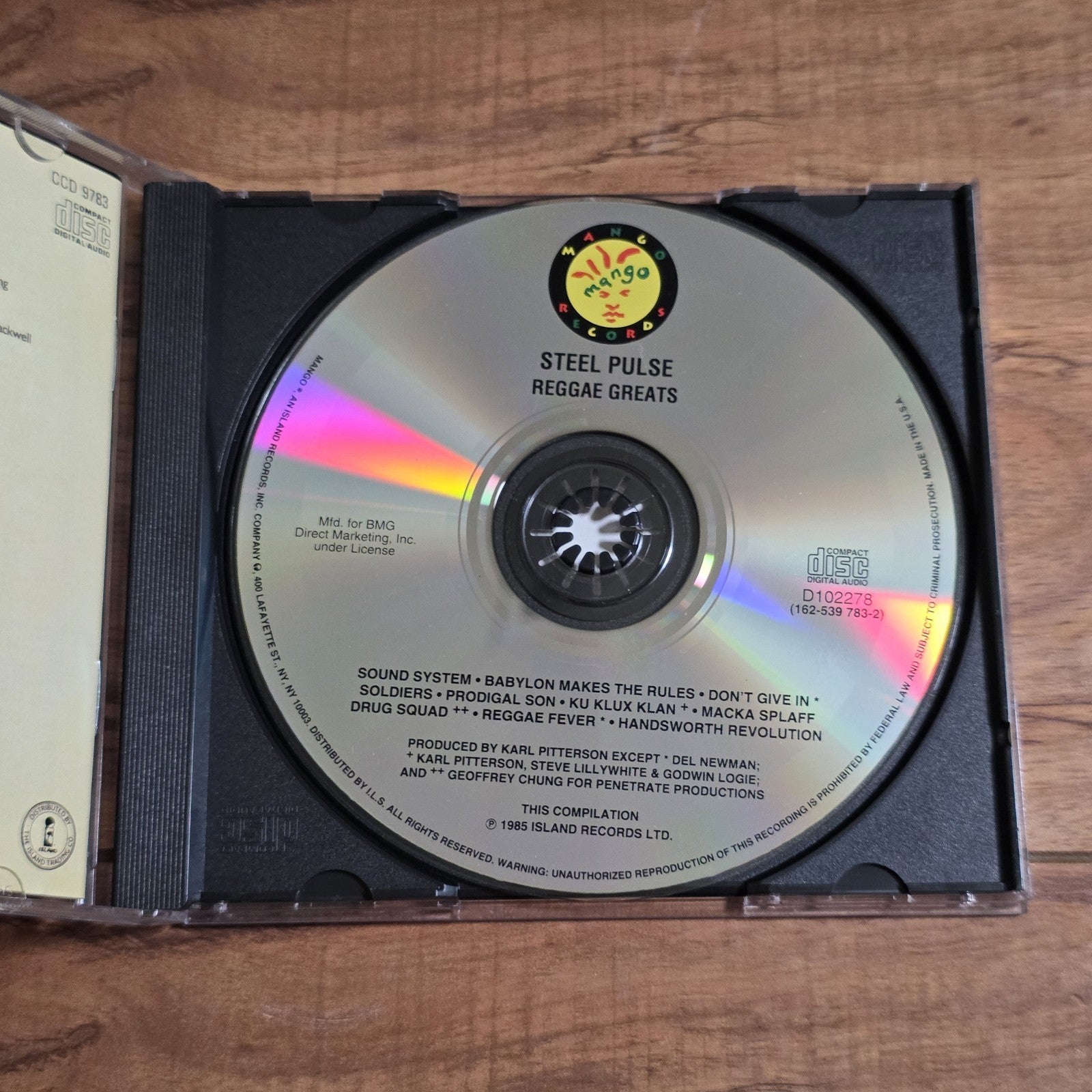 Steel Pulse - Reggae Greats CD Compilation 1985 Roots Reggae
