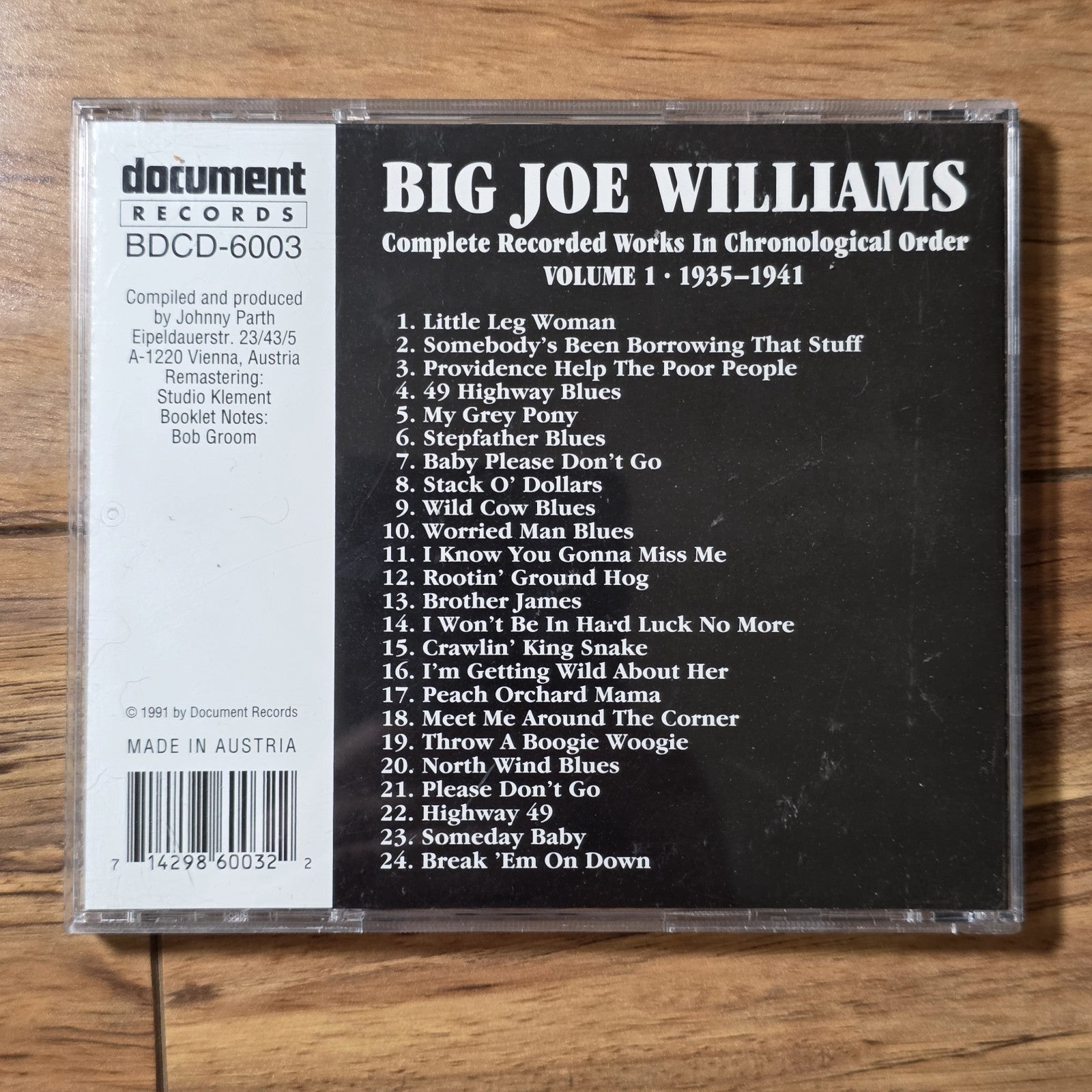 Big Joe Williams - Complete Works Vol. 1 CD Album 1991 Blues UK Import Rare HTF