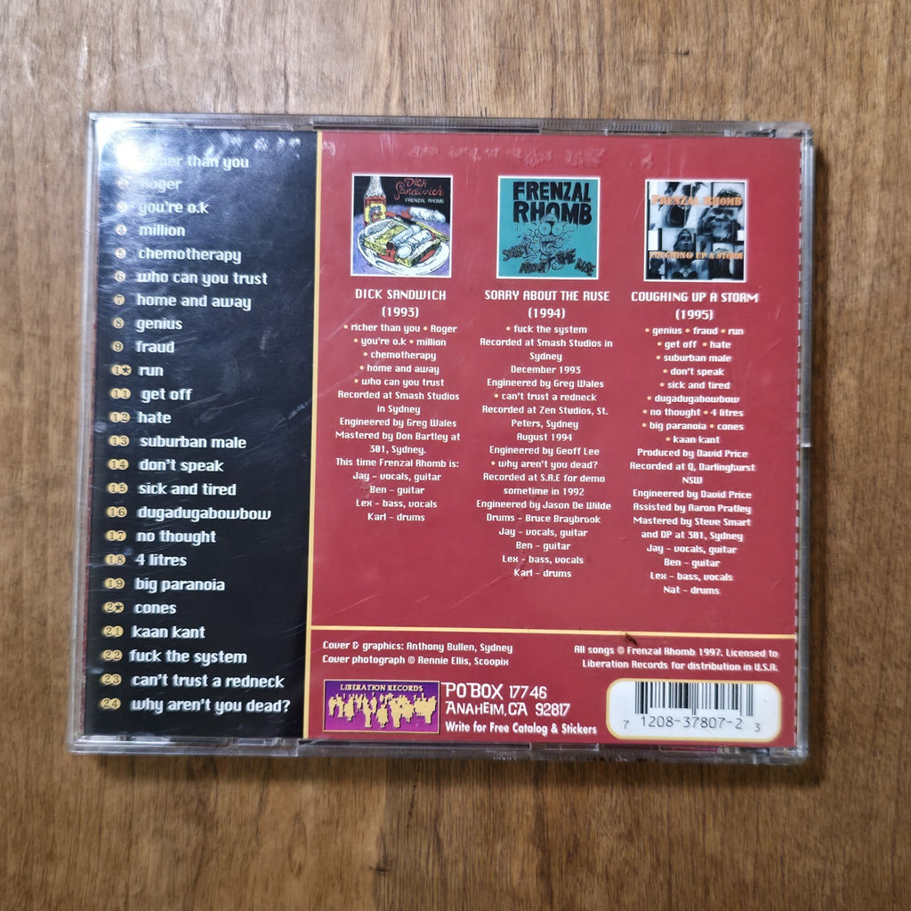 Frenzal Rhomb - Once A Jolly Swagman CD Album 1997 Punk Scratched But Plays HTF