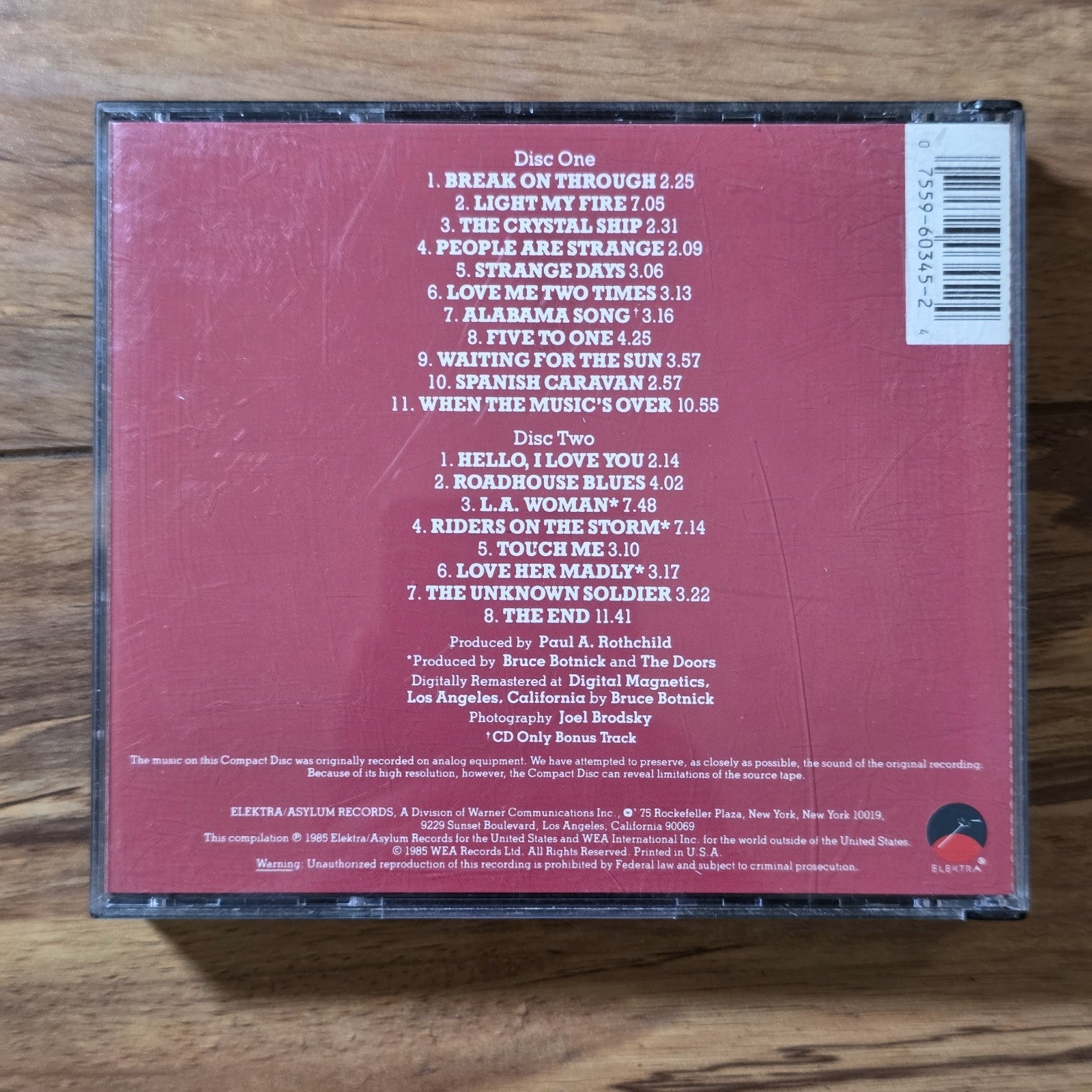 The Doors - The Best of The Doors 2 CD Compilation 1985 Classic Rock