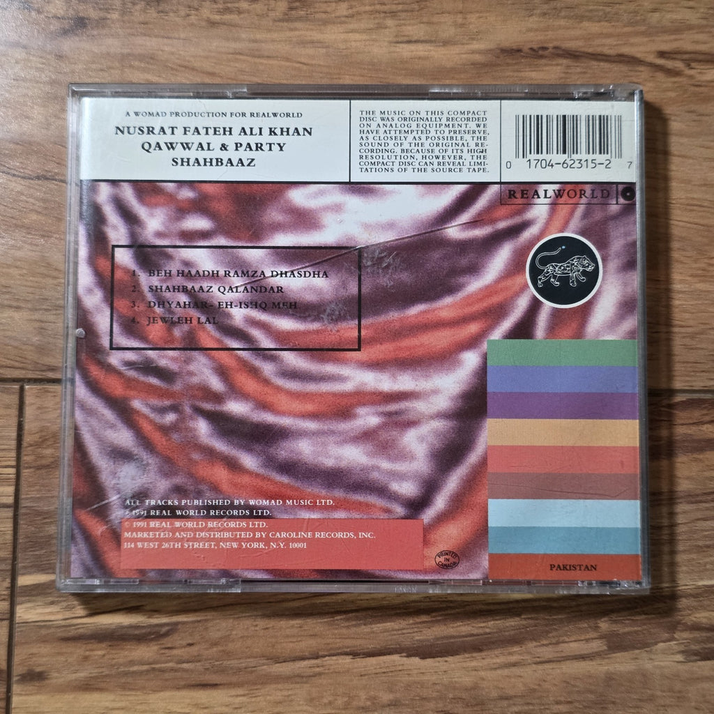 Nusrat Fateh Ali Khan - Shahbaaz CD Album 1991 Qawwali World Rare HTF