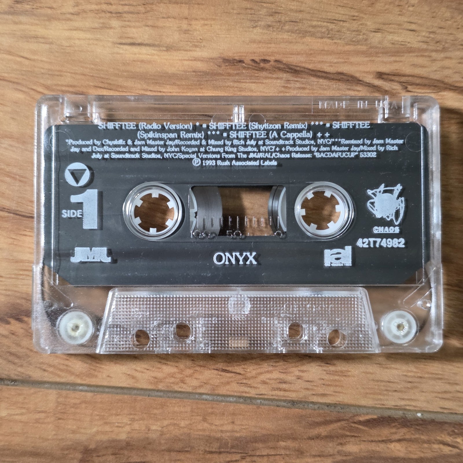 Onyx - Shifftee Remix Cassette Tape Single 1993 JMJ Records Rap Hip Hop